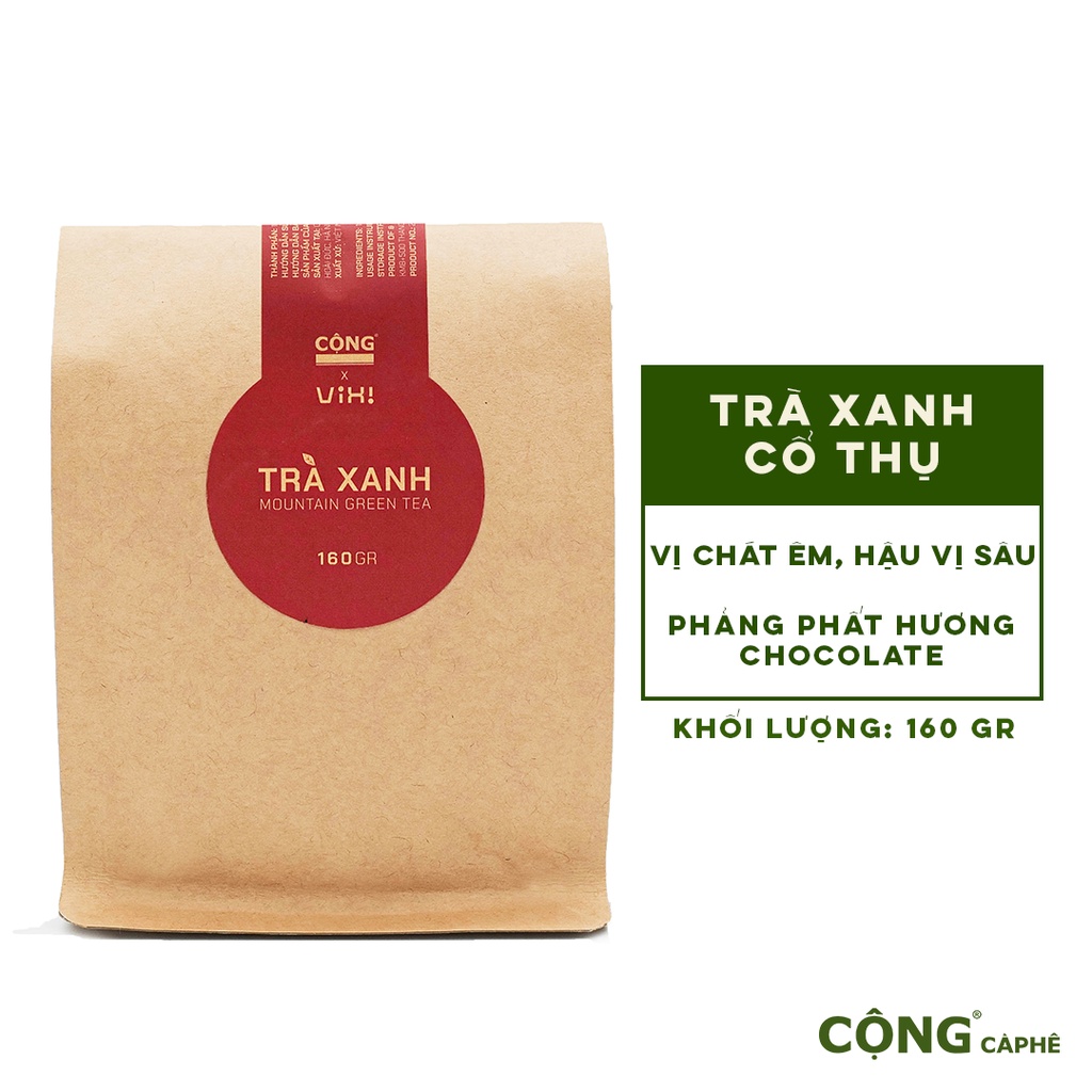 Trà xanh cổ thụ Cộng Cà Phê x ViXi 160 gram