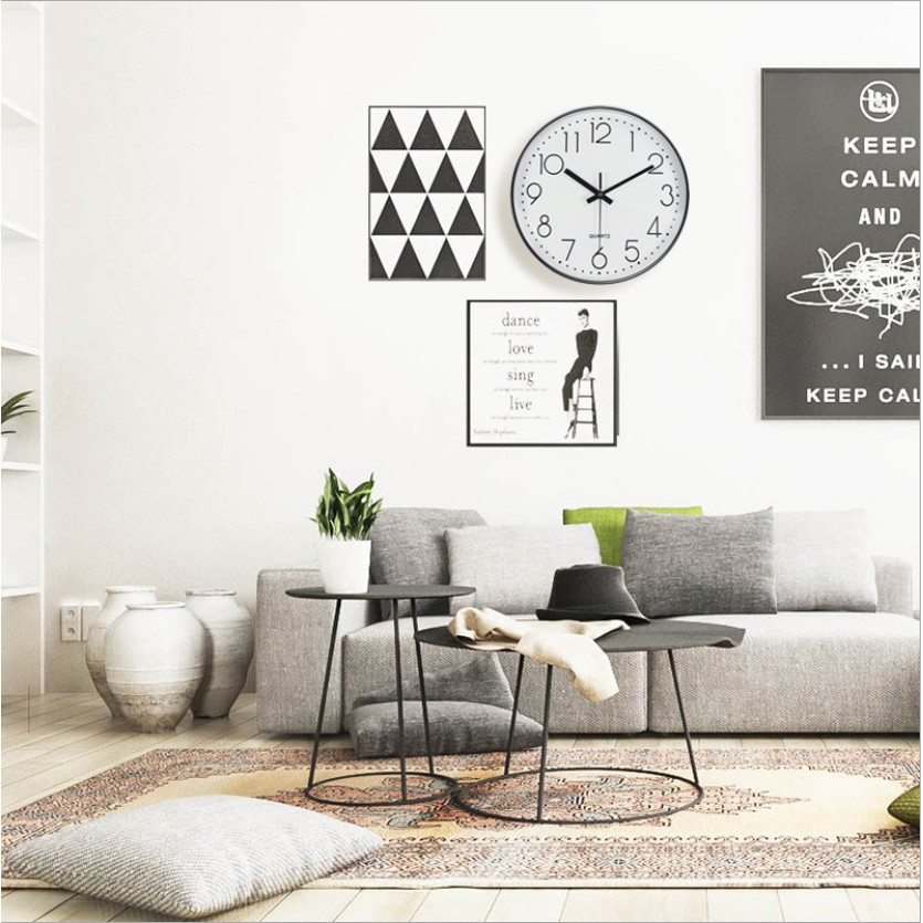 Đồng hồ treo tường kim trôi mạ vàng QUARTZ  ,decor, quà tặng thương hiệu