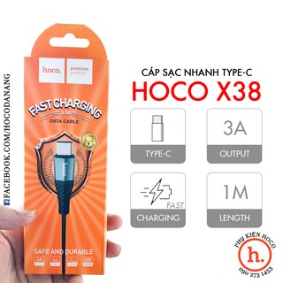 DÂY CÁP SẠC NHANH DÂY DÙ TYPE-C HOCO X38 CHỐNG GÃY CHO ANDROID SAMSUNG XIAOMI 3A - DÀI 1M [PHỤ KIỆN HOCO]