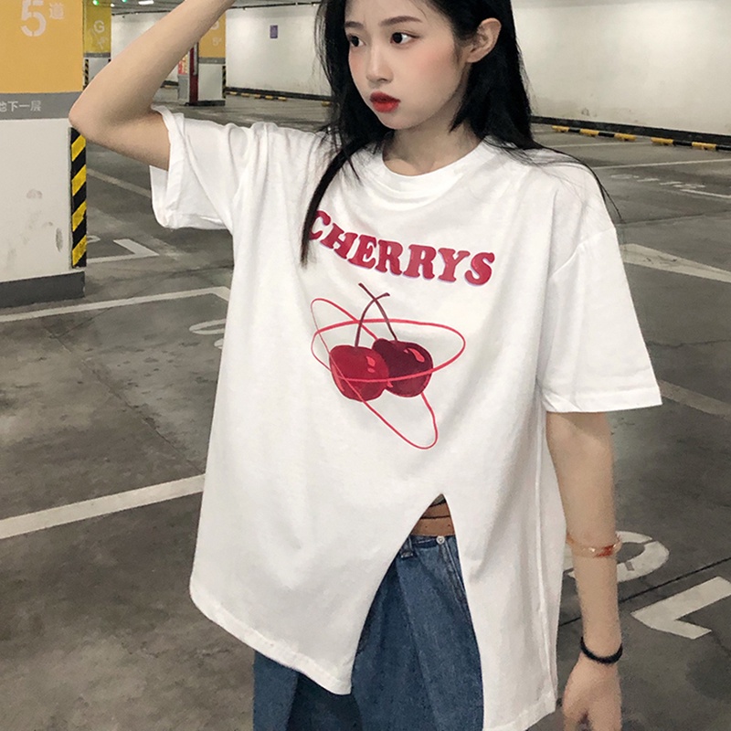 Áo thun  IELGY ngắn tay dáng rộng in chữ phong cách Hàn Quốc thời trang