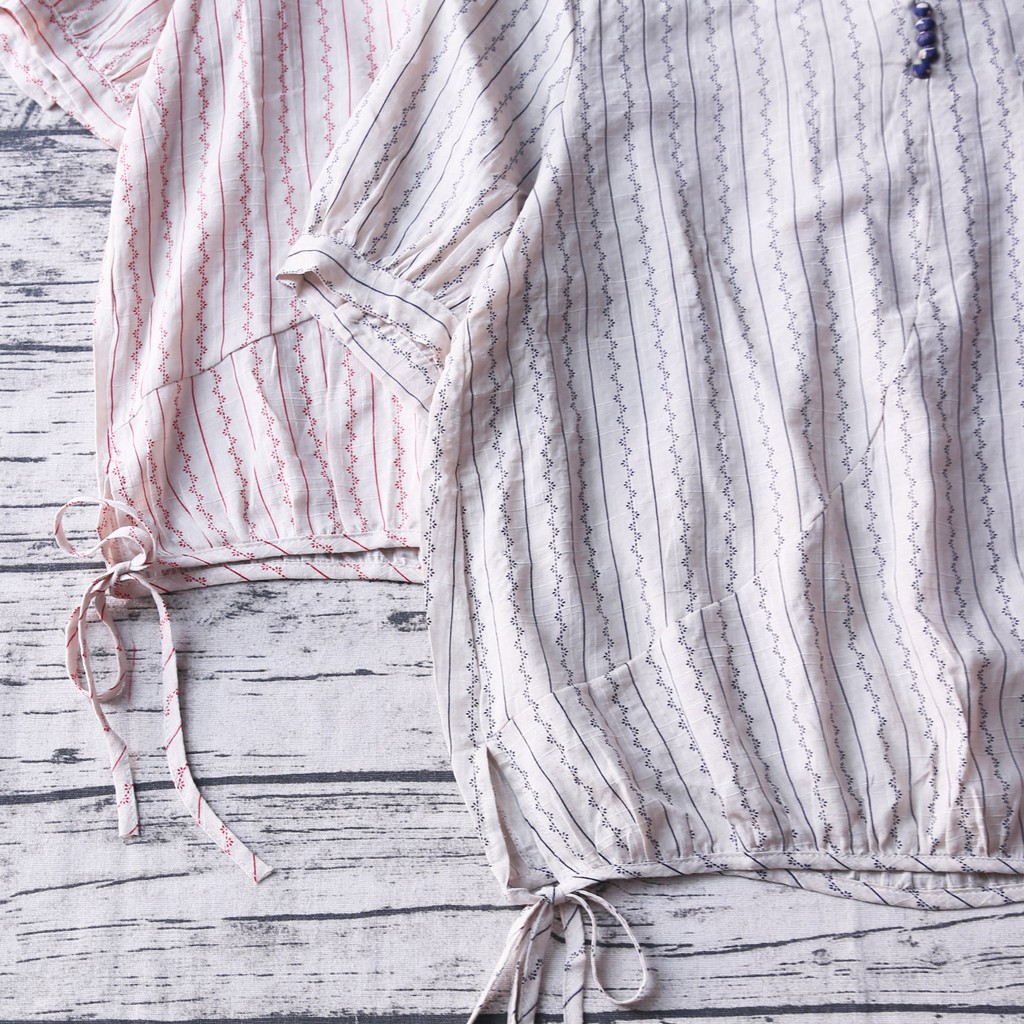 ÁO MORI QUẢ BÍ HỌA TIẾT NHỎ XÍU TAY BỒNG