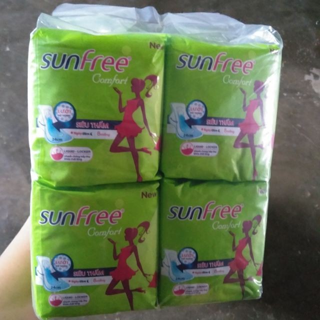 8 Gói Băng Vệ Sinh Sunfree Có Cánh 24cm