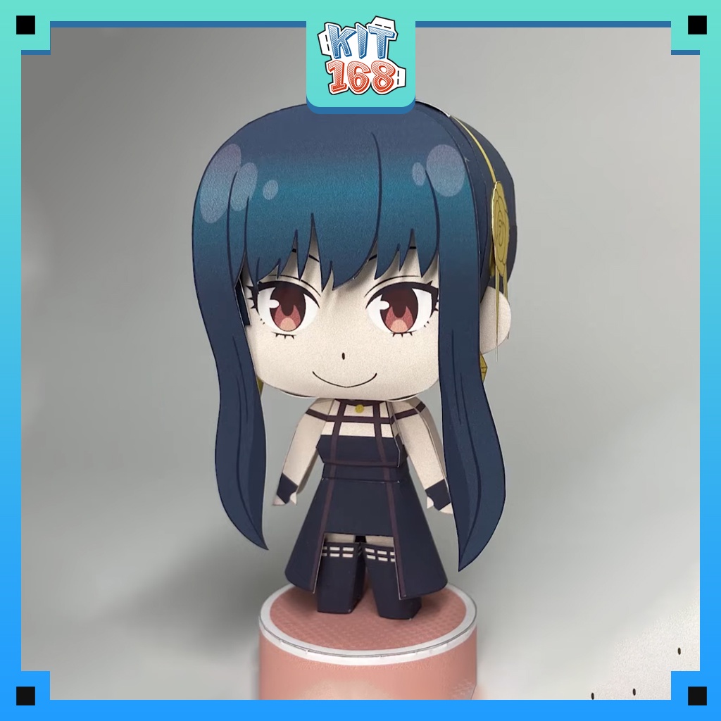 Mô hình giấy Anime Game Chibi Yor Forger - Spy x Family + kit hộp trang trí