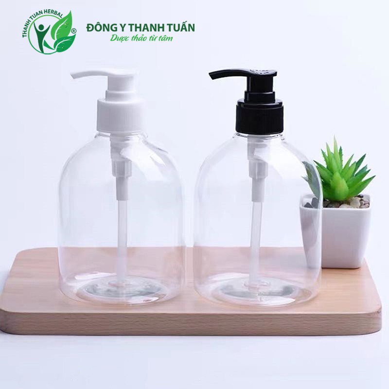 Chai nhựa pet vòi nhấn 500ml - Chai nhựa pet - Nguyên liệu làm mỹ phẩm - Vỏ son handmade - Chai lọ hủ chiết mỹ phẩm