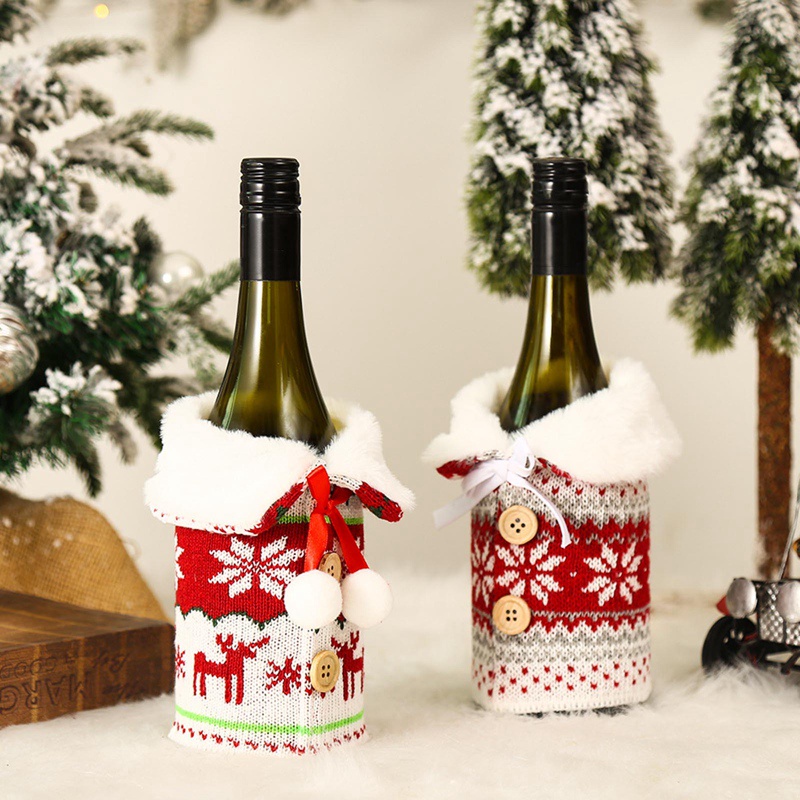 Tmdbyx Vỏ Bọc Chai Rượu Hoạ Tiết Giáng Sinh Dễ Thương
