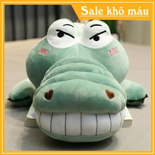 Gấu Bông Cá Sấu Mặt Ngáo, Gối Ôm Cá Xấu Mặt Ngáo Siêu To Khổng Lồ,Vải Co Giãn 4 Chiều Siêu Mềm Mịn