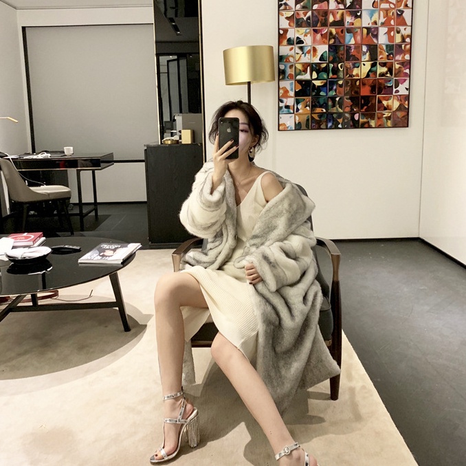 Đầm midi SUXI hai dây dệt kim cổ chữ V dáng ôm đơn giản quyến rũ thời trang mùa hè dành cho nữ