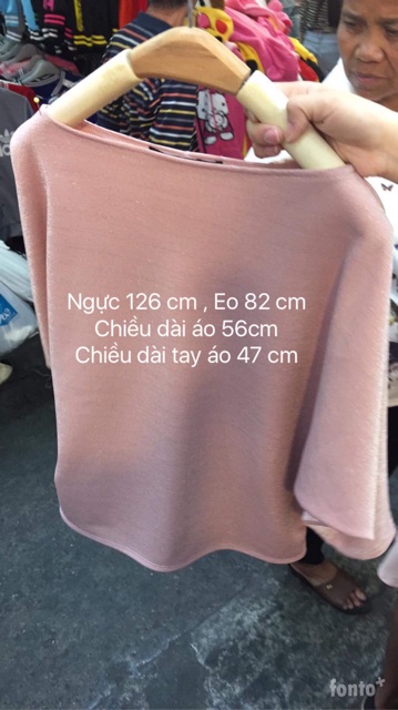 Áo cánh dơi Big Size dài tay, hồng kim sa & xanh kim sa