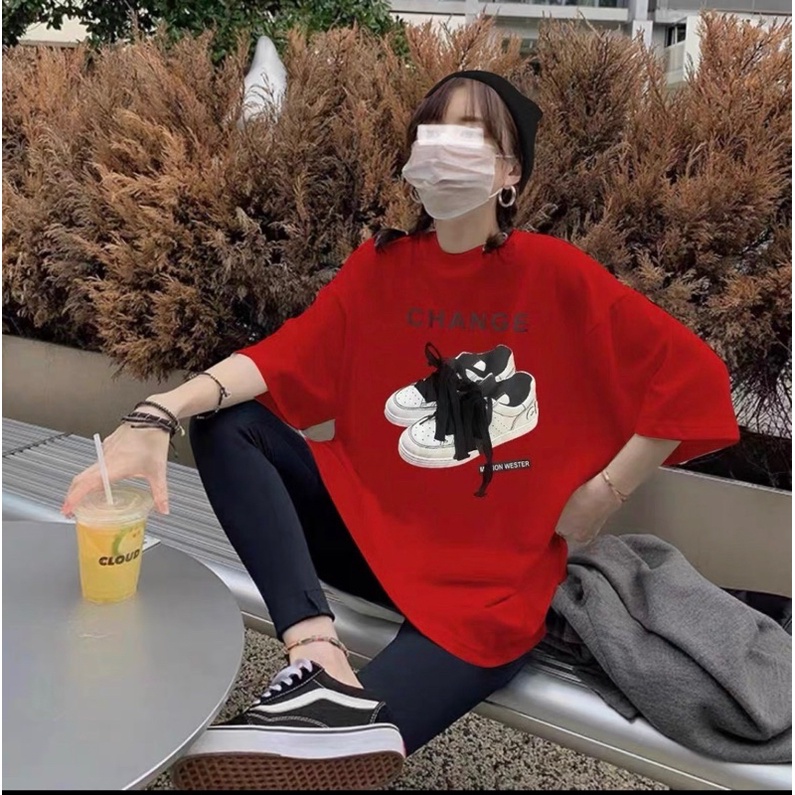[CÓ ẢNH THẬT] Áo Thun Tay Lỡ Hình Đôi Giày Ulzzang- Áo Phông Hot Trend FREESHIP (có ảnh thật)