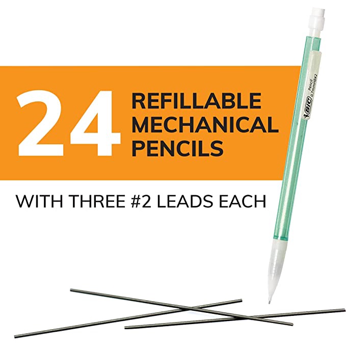 Bút Chì Bấm BIC Xtra-Sparkle Mechanical Pencils, Medium Point , Multicolor