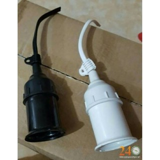 Đuôi đèn xoáy kín nước ngoài trời đui đèn trang trí Sofa trắng - đen bóng cho bóng Led Tròn E27