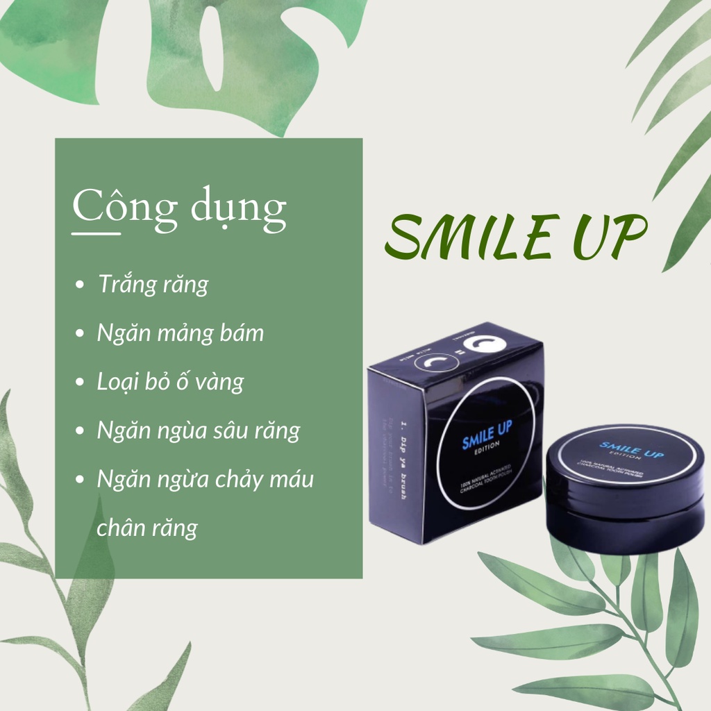 Bột Than hoạt tính trắng răng SMILE UP 150g