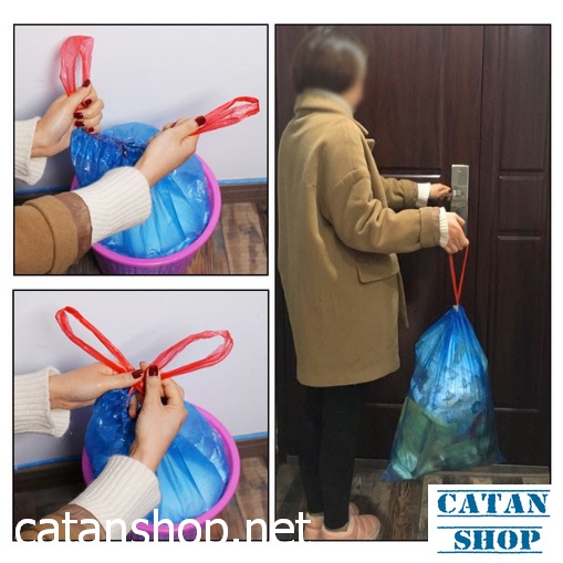 Cuộn 15 Túi đựng rác có dây rút 45x50cm tiện lợi, túi rác tự phân hủy GD588-TuiRacDR