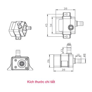Bơm chìm mini 12V3.6W cho tiểu cảnh