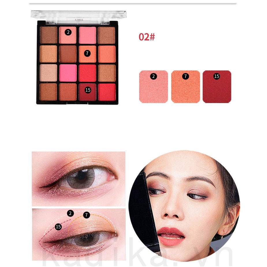 Bảng phấn mắt QIAOYAN 16 màu trang điểm đa năng | BigBuy360 - bigbuy360.vn