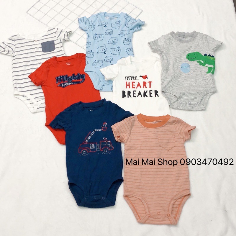 (CHọn màu-24M) Body chip cộc tay cổ tròn cho bé trai