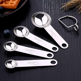 Bộ thìa đong ml nấu ăn 4 mức inox 304 SSGP
