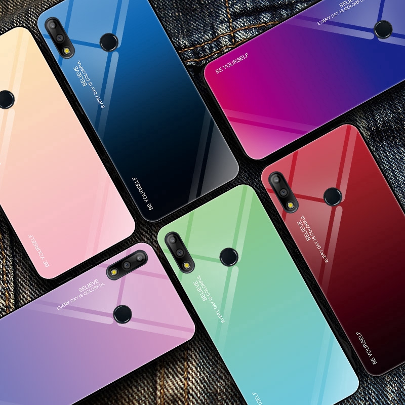 Ốp điện thoại kính cường lực màu gradient cho Asus Zenfone Max Pro M1 M2