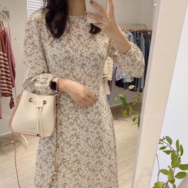 Váy Hoa Nhí vintage Đầm Voan Dáng Dài đẹp dễ thương dáng xòe có lớp lót Quảng Châu kozoda D2  ྆