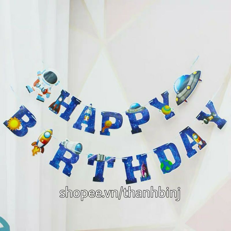 Dây chữ Happy Birthday Phi Hành Gia siêu đẹp PH56