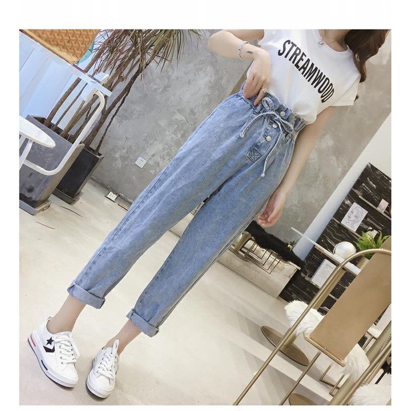 Quần jean ống suông lưng cao thời trang Hàn Quốc size S-5XL cho nữ | BigBuy360 - bigbuy360.vn