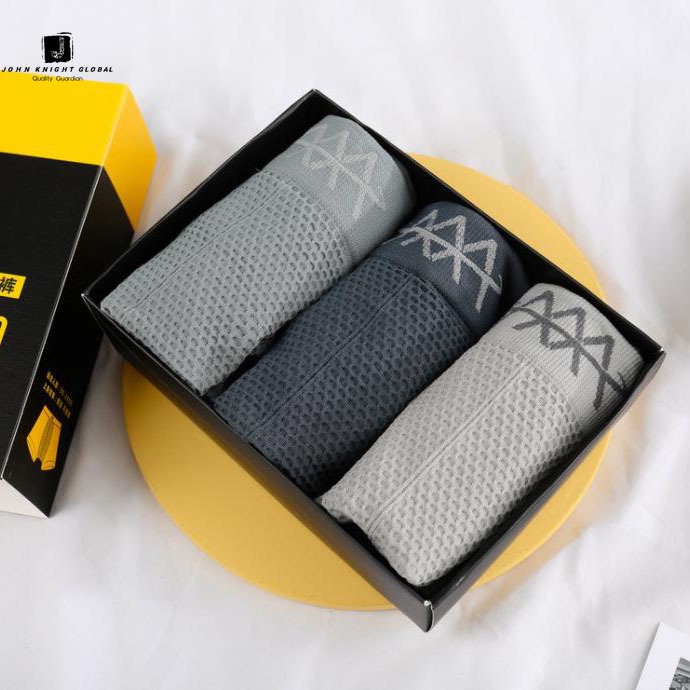 Bộ 3 Quần Lót Nam Boxer Không Đường May 5d