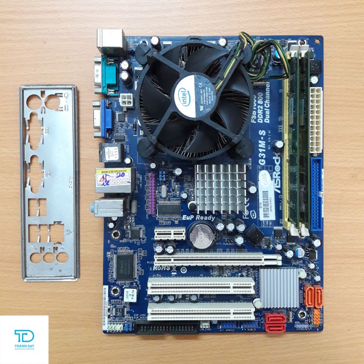 Combo Main Asrock G31, E5300, ram 2GB DDR2, Quạt 775 - Combo lắp máy văn phòng Asrock G31, E5300, ram 2G