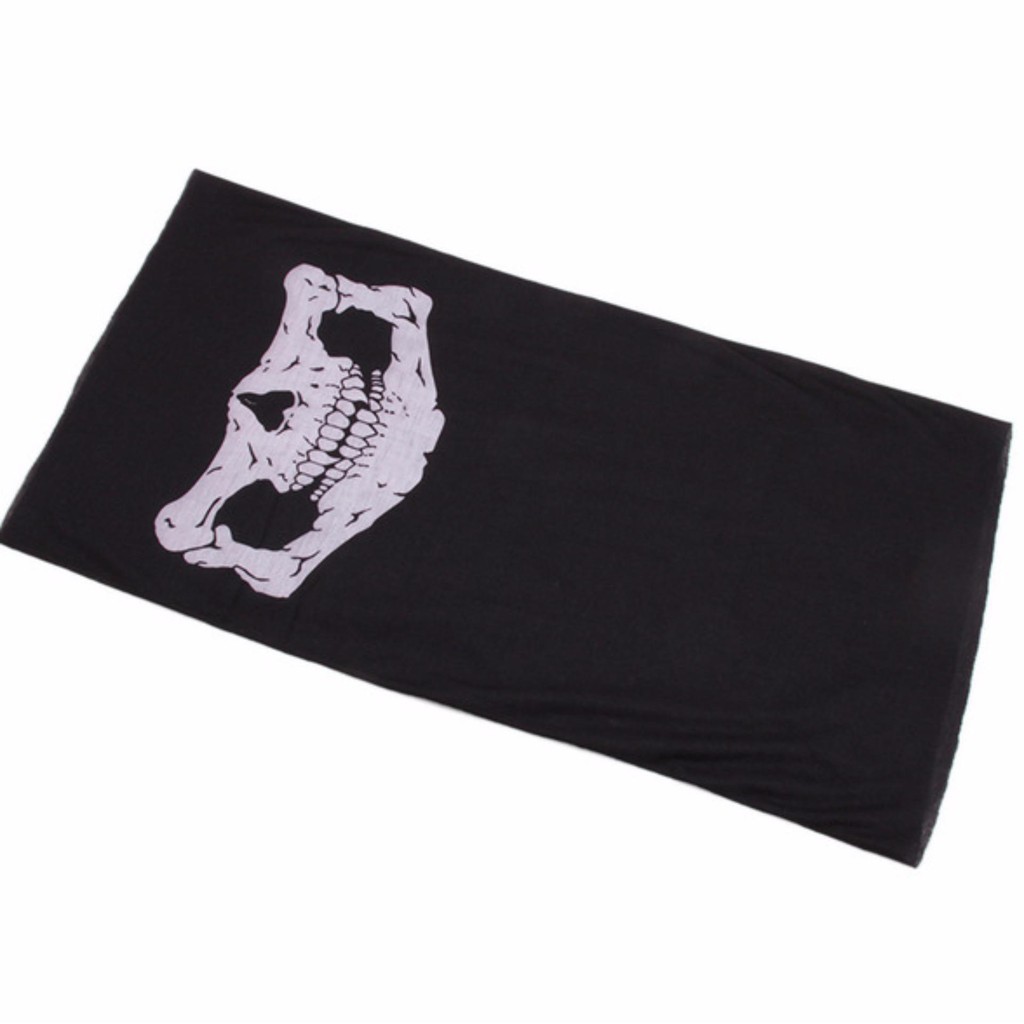 KHẨU TRANG XƯƠNG - Khăn Đa Năng Hình Đầu Lâu Xương 50cm Vải Lanh Thoáng Mát