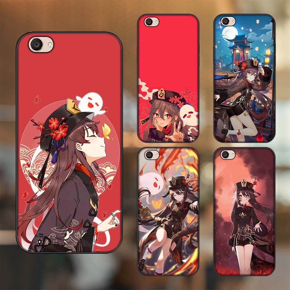 Ốp lưng Vivo V5, V5 Plus viền đen in hình Hutao Genshin Impact