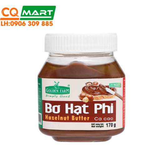 BƠ HẠT PHỈ CACAO GOLDEN FARM HŨ 170G