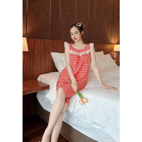 [3 size 46-65KG] SET Đồ bộ LỬNG CARO VẢI LỤA SIÊU MỀM MÁT KHÔNG NHĂN DỄ THƯƠNG thời trang