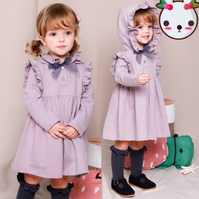 Đầm hoodie Milkmile đỏ và tím xuất Hàn diện Noel và Tết