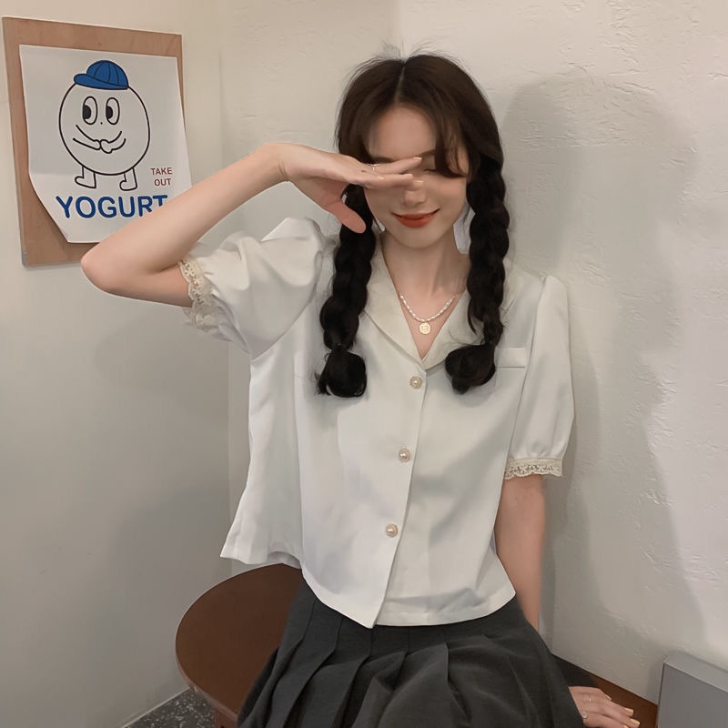 Áo Kiểu Ngắn Phong Cách Pháp Thiết Kế Mới Thời Trang Mùa Hè Dành Cho Nữ 2022