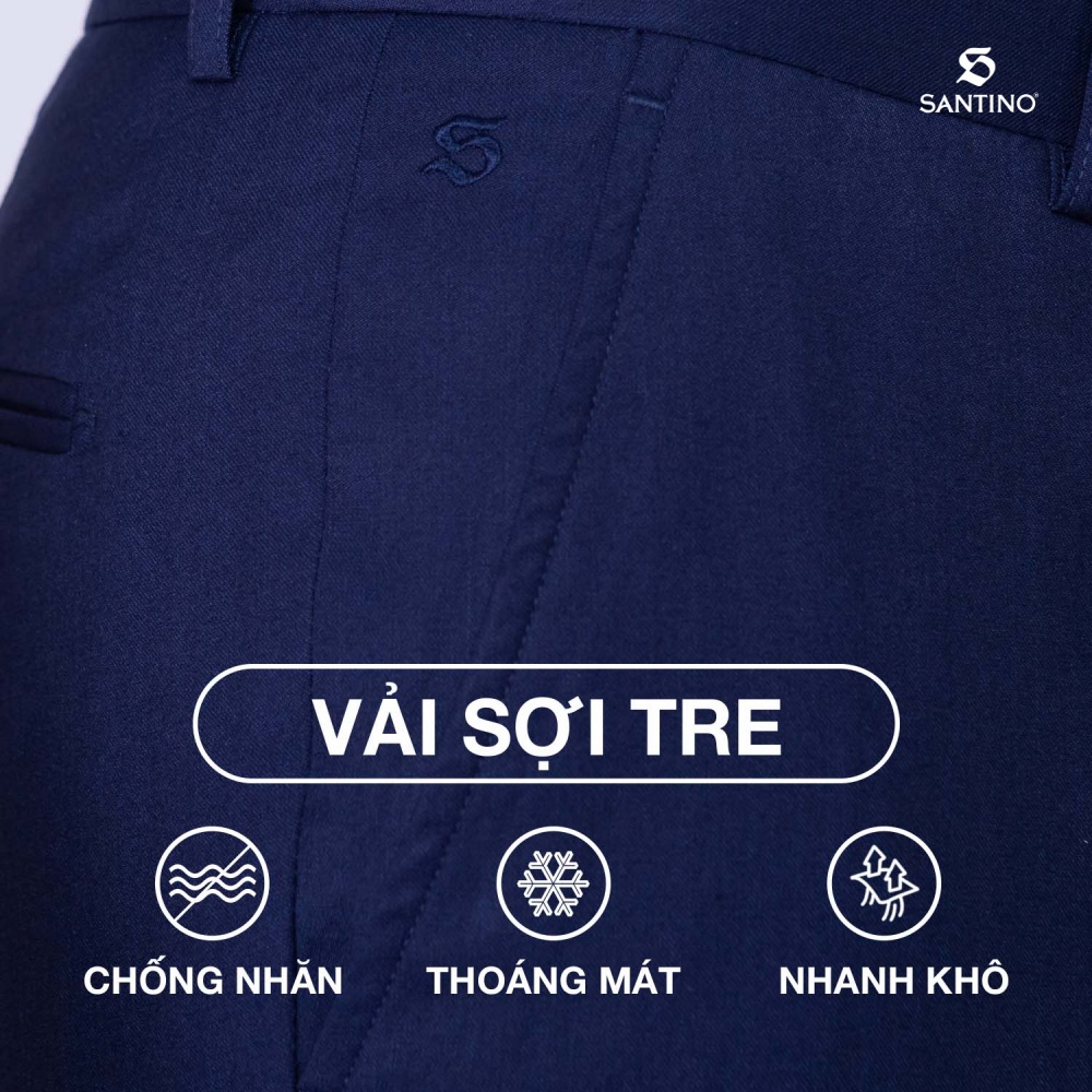 Quần tây công sở sợi tre santino cao cấp, màu xanh than form ôm nhẹ - ảnh sản phẩm 3