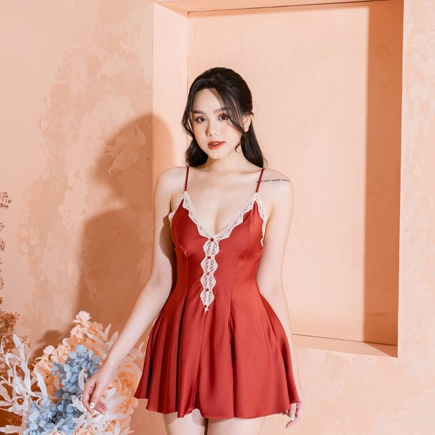 Váy ngủ Mialala dáng xòe chất lụa cao cấp phối ren quyến rũ siêu mềm mịn 0183 NM2231387 | BigBuy360 - bigbuy360.vn