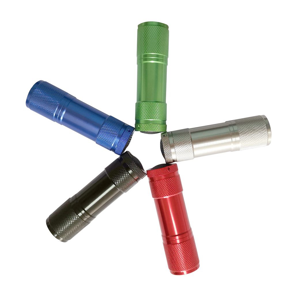 9LED White Light Aluminum Alloy Mini Flashlight