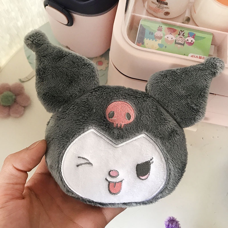 Ví lông nhung đựng tai nghe và tiền xu hình Kirby dễ thương