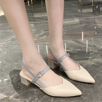 Giày cao gót IELGY mũi nhọn phối khóa cài sành điệu dành cho nữ