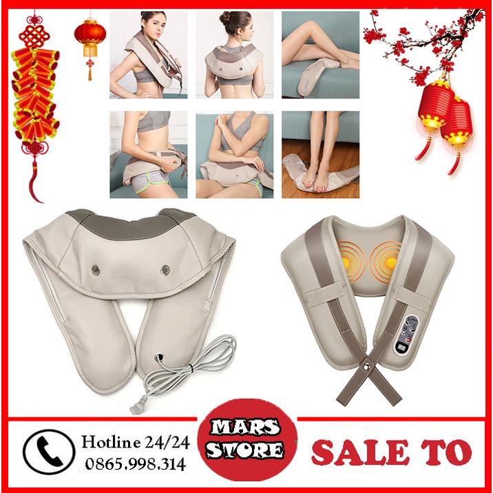 Máy Đấm Lưng Tẩm Quấ Cổ Vai Gáy Chống Đau Mỏi 8 Con Lăn Massage - Chính Hãng - Hiệu Quả - Bảo Hành 1 Đổi 1