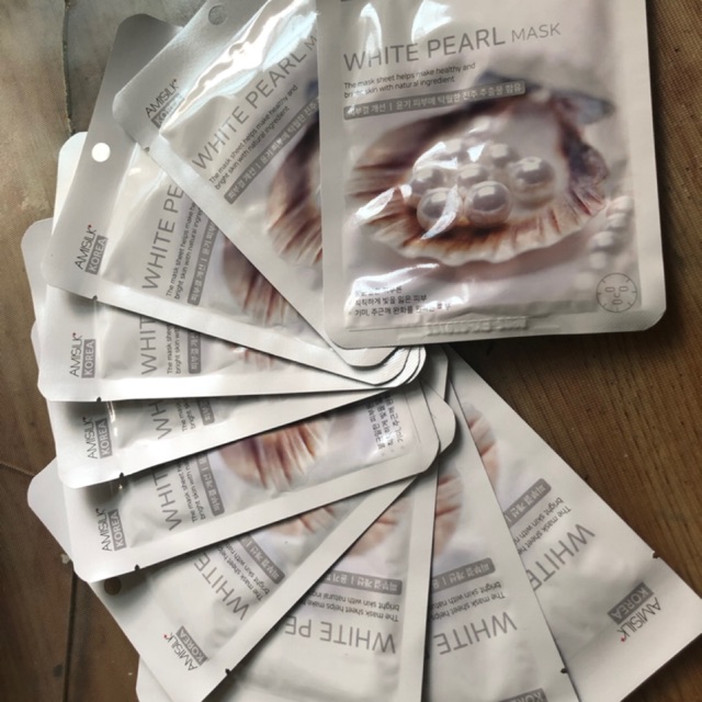 Combo 10 Mặt Nạ Dưỡng Da Ngọc Trai White Pearl Mask Amisilk Hàn Quốc