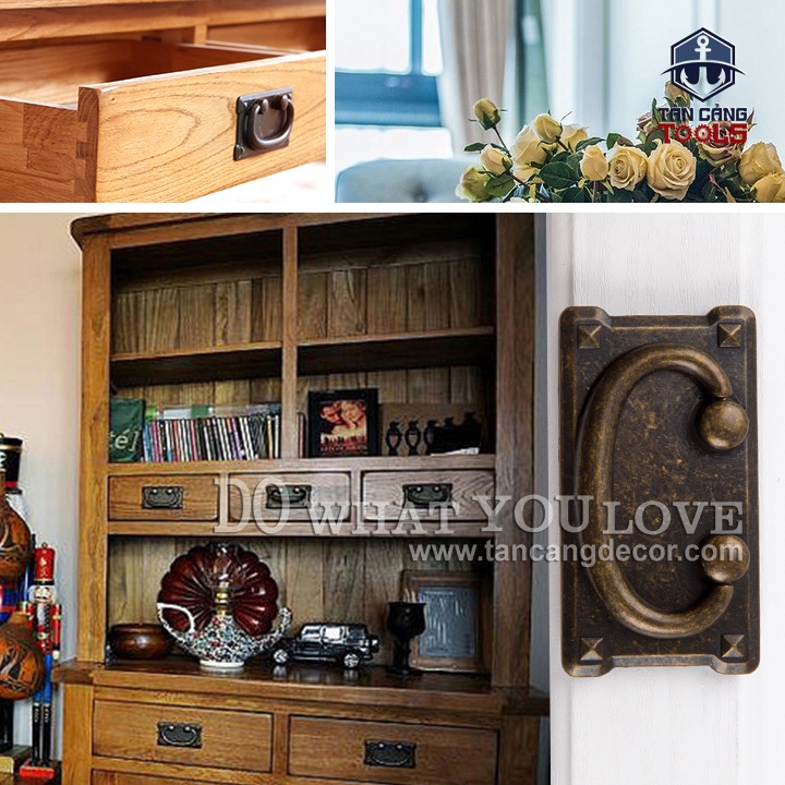 Tay Nắm 52 Vintage Hình Chữ Nhật - KT:9.5cm