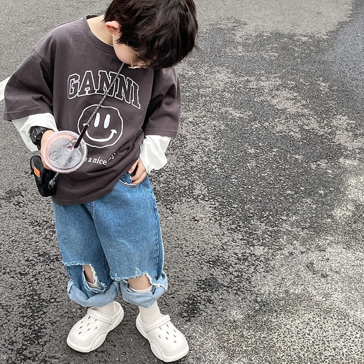 Quần Jean Rách Cá Tính Hợp Thời Trang Cho Bé Trai