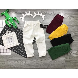 quần kaki rách gối cho bé