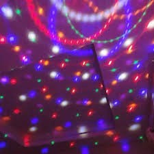 Đèn Led Vũ Trường Quả Cầu Xoay Pha Lê Cảm Ứng Theo Nhạc