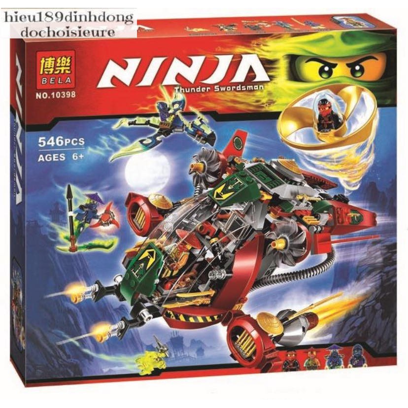 Lắp ráp xếp hình NOT Lego Ninjago Movie 70735 Lepin 06017 Lele 79122 Bela 10398 : Phi Thuyền Ronin R.e.x 546 mảnh