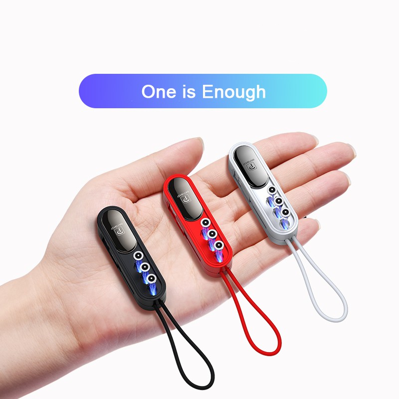Dây cáp sạc dữ liệu micro usb / type-c 3 trong 1 OATSBASF có móc khóa nam châm nhỏ gọn