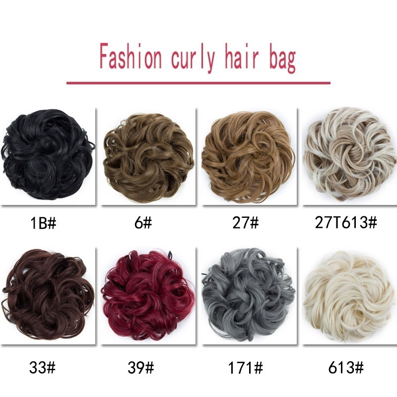 Búi Tóc Giả Ngắn Xoăn Từ Sợi Tổng Hợp Dành Cho Nữ