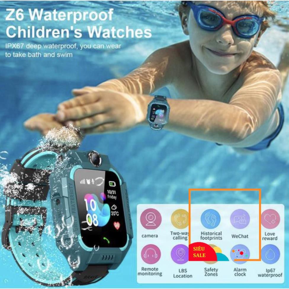 Đồng hồ thông minh Định vị Z66( Đồng hồ thông minh trẻ em)định vị Có thể lắp sim nghe gọi 2 chiều Chống nước tích hợp 3g