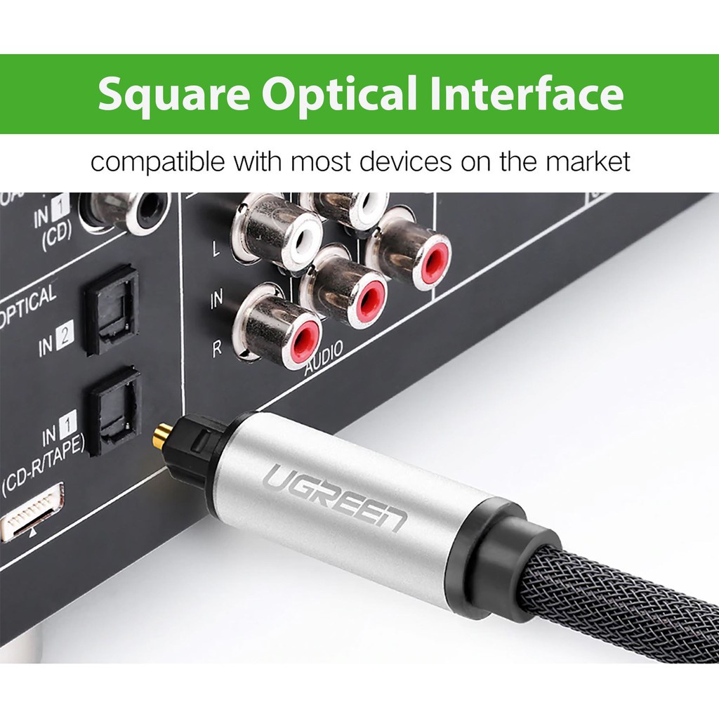 Cáp Audio Sợi Quang OPTICAL UGREEN AV108 vỏ nhôm dây bọc dù Chính hãng