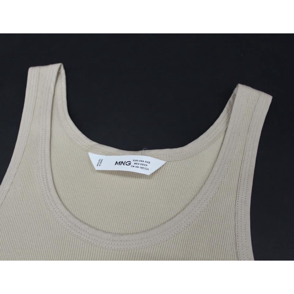 Q8709 - 	Áo thun gân ba lỗ Mango, trơn